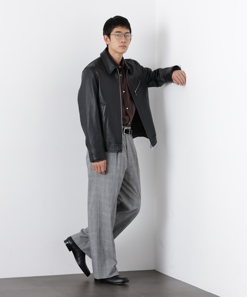 NANO universe（ナノユニバース）の「ラムナッパレザーライダースジャケット（ライダースジャケット・メンズ・ブラック/ブラウン・M/L）」の13枚目の写真