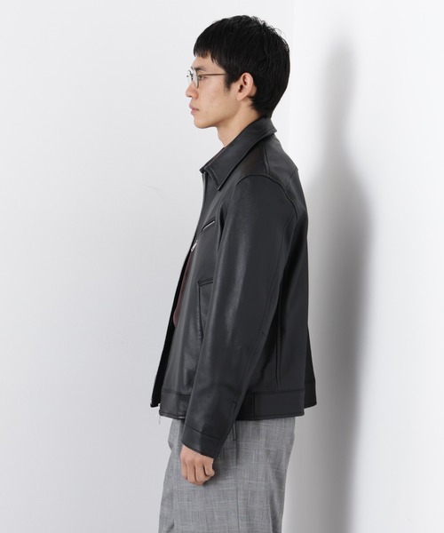 NANO universe（ナノユニバース）の「ラムナッパレザーライダースジャケット（ライダースジャケット・メンズ・ブラック/ブラウン・M/L）」の11枚目の写真