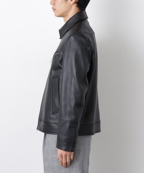 NANO universe（ナノユニバース）の「ラムナッパレザーライダースジャケット（ライダースジャケット・メンズ・ブラック/ブラウン・M/L）」の17枚目の写真