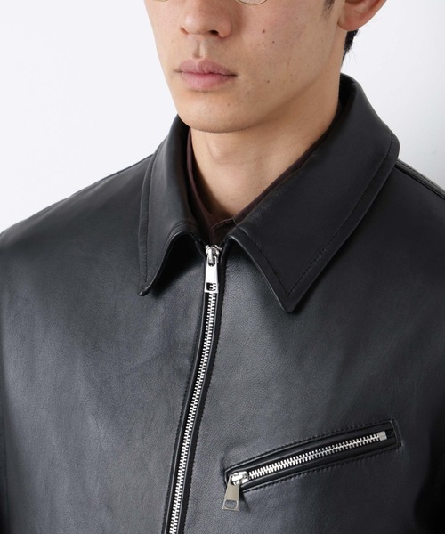 NANO universe（ナノユニバース）の「ラムナッパレザーライダースジャケット（ライダースジャケット・メンズ・ブラック/ブラウン・M/L）」の19枚目の写真