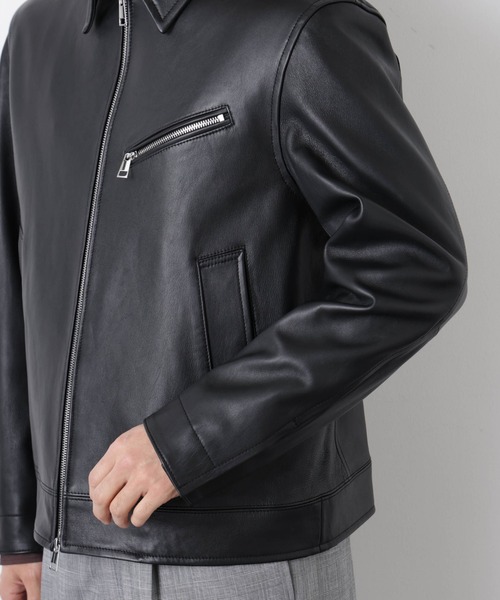 NANO universe（ナノユニバース）の「ラムナッパレザーライダースジャケット（ライダースジャケット・メンズ・ブラック/ブラウン・M/L）」の20枚目の写真