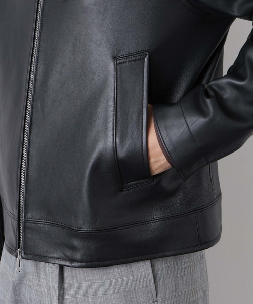 NANO universe（ナノユニバース）の「ラムナッパレザーライダースジャケット（ライダースジャケット・メンズ・ブラック/ブラウン・M/L）」の21枚目の写真