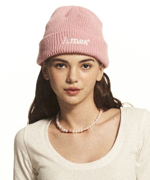 AMESWORLDWIDE（アメスワールドワイド）の「BASIC LOGO BEANIE PINK（ニットキャップ/ビーニー・レディース・その他・FREE）」の2枚目の写真