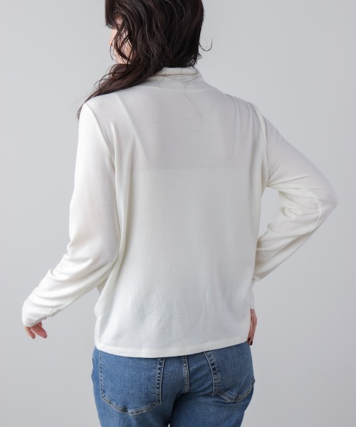 Bou Jeloud（ブージュルード）の「前後２ＷＡＹリボンタイカットソー（Tシャツ/カットソー・レディース・オフホワイト/グレー/ブラック/ネイビー・FREE）」の8枚目の写真