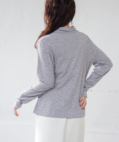 Bou Jeloud（ブージュルード）の「前後２ＷＡＹリボンタイカットソー（Tシャツ/カットソー・レディース・オフホワイト/グレー/ブラック/ネイビー・FREE）」の12枚目の写真