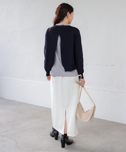 Bou Jeloud（ブージュルード）の「前後２ＷＡＹリボンタイカットソー（Tシャツ/カットソー・レディース・オフホワイト/グレー/ブラック/ネイビー・FREE）」の15枚目の写真