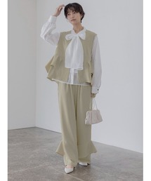 Eimee Law（エイミーロウ）の「折り紙フリルジレ×パンツ セットアップ（セットアップ）」