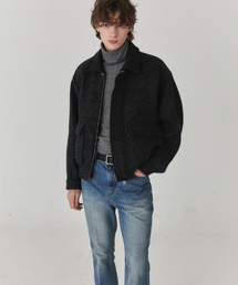 KINETO（キネト）の「ダブルポケットブルゾンジャケット_ブラック（MA-1）」