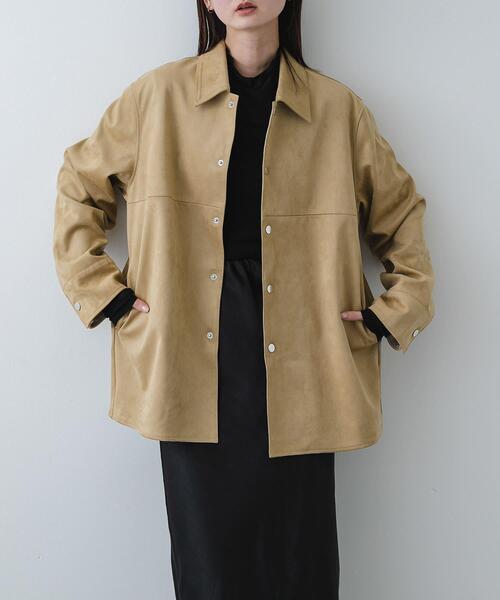 SENSE OF PLACE by URBAN RESEARCH(センスオブプレイスバイアーバンリサーチ)の「FSステンカラージャケット(その他アウター・レディース・ベージュ/ブラウン・ONE)」の2枚目の写真