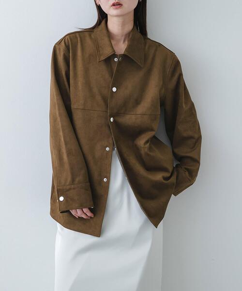 SENSE OF PLACE by URBAN RESEARCH(センスオブプレイスバイアーバンリサーチ)の「FSステンカラージャケット(その他アウター・レディース・ベージュ/ブラウン・ONE)」の1枚目の写真