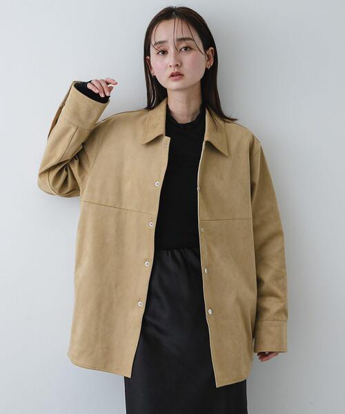 SENSE OF PLACE by URBAN RESEARCH(センスオブプレイスバイアーバンリサーチ)の「FSステンカラージャケット(その他アウター・レディース・ベージュ/ブラウン・ONE)」の3枚目の写真