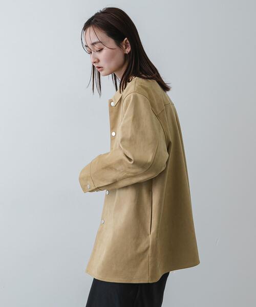 SENSE OF PLACE by URBAN RESEARCH(センスオブプレイスバイアーバンリサーチ)の「FSステンカラージャケット(その他アウター・レディース・ベージュ/ブラウン・ONE)」の4枚目の写真