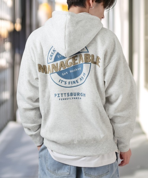 LUXSTYLE(ラグスタイル)の「裏起毛ワイドシルエットジップパーカー(パーカー・メンズ・ブラック/杢グレー・M/L)」の2枚目の写真