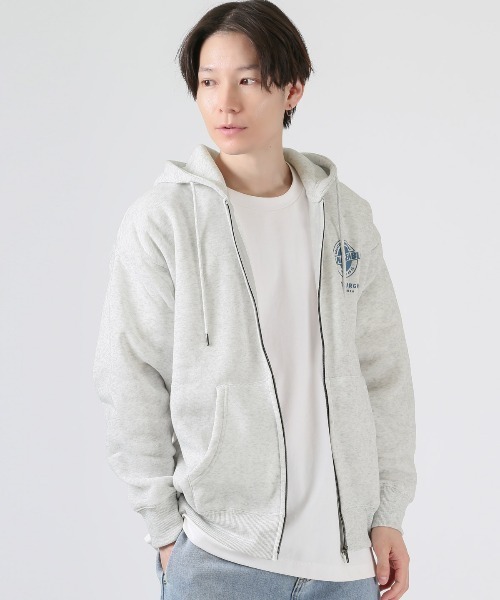 LUXSTYLE(ラグスタイル)の「裏起毛ワイドシルエットジップパーカー(パーカー・メンズ・ブラック/杢グレー・M/L)」の4枚目の写真