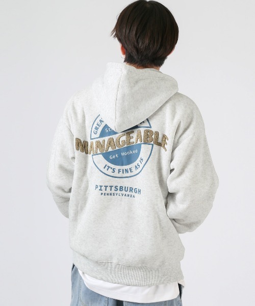 LUXSTYLE(ラグスタイル)の「裏起毛ワイドシルエットジップパーカー(パーカー・メンズ・ブラック/杢グレー・M/L)」の5枚目の写真