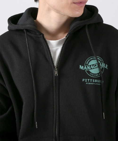 LUXSTYLE(ラグスタイル)の「裏起毛ワイドシルエットジップパーカー(パーカー・メンズ・ブラック/杢グレー・M/L)」の14枚目の写真