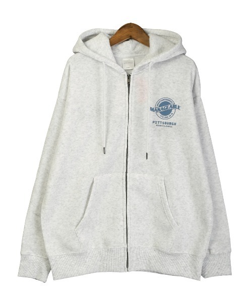 LUXSTYLE(ラグスタイル)の「裏起毛ワイドシルエットジップパーカー(パーカー・メンズ・ブラック/杢グレー・M/L)」の18枚目の写真