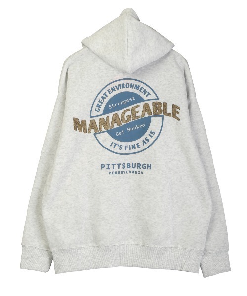 LUXSTYLE(ラグスタイル)の「裏起毛ワイドシルエットジップパーカー(パーカー・メンズ・ブラック/杢グレー・M/L)」の19枚目の写真