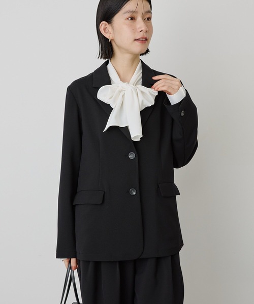 【発送スケsale】COS ブラック テーラードジャケット イージーケア】テーラードジャケット（テーラードジャケット