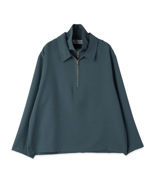 CULLNI（クルニ）の「Relax Dry Stretch Half Zip Layerd Collar Pullover（Tシャツ/カットソー・メンズ・チャコール/アッシュブラウン/ブルーグリーン/ブラック・2/1/0）」の4枚目の写真