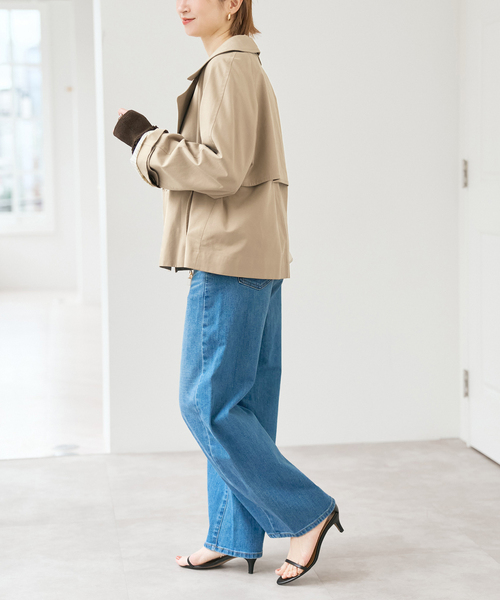 Spick & Span（スピックアンドスパン）の「ソフトツイルショートトレンチコート（トレンチコート・レディース・ネイビー/ベージュ・38/36）」の12枚目の写真