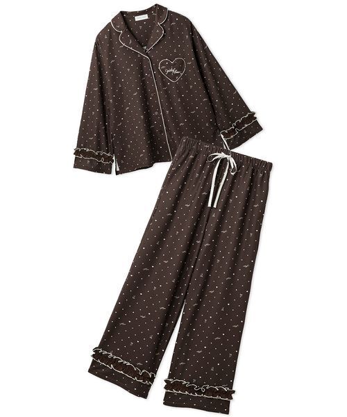 【WEB限定】【セット商品】ハートドット柄開襟シャツ＆ハートドット柄ロングパンツSET