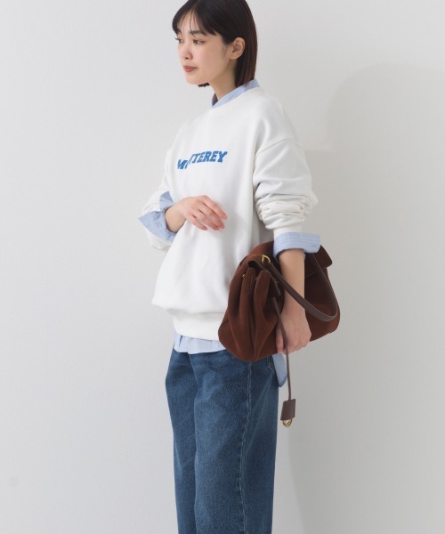 OMNES（オムネス）の「テック裏毛オーバーサイズロゴスウェットトップス  MONTEREY UVカット付（スウェット・レディース・ダークグレー/ライトブルー/グレー/ホワイト・FREE）」の6枚目の写真