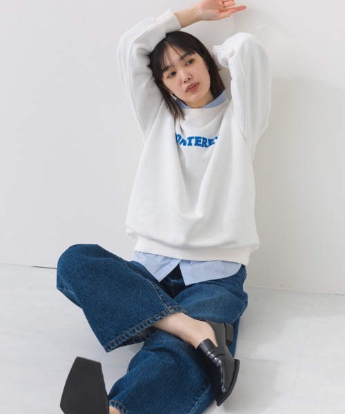 OMNES（オムネス）の「テック裏毛オーバーサイズロゴスウェットトップス  MONTEREY UVカット付（スウェット・レディース・ダークグレー/ライトブルー/グレー/ホワイト・FREE）」の9枚目の写真