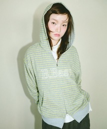 BROKEN BASE（ブロークンベース）の「B.Base Border Double-Zip Hoodie / B.Base ボーダーダブルジップフーディー（パーカー）」