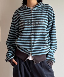 BROKEN BASE（ブロークンベース）の「B.Base Border Double-Zip Hoodie / B.Base ボーダーダブルジップフーディー（パーカー）」