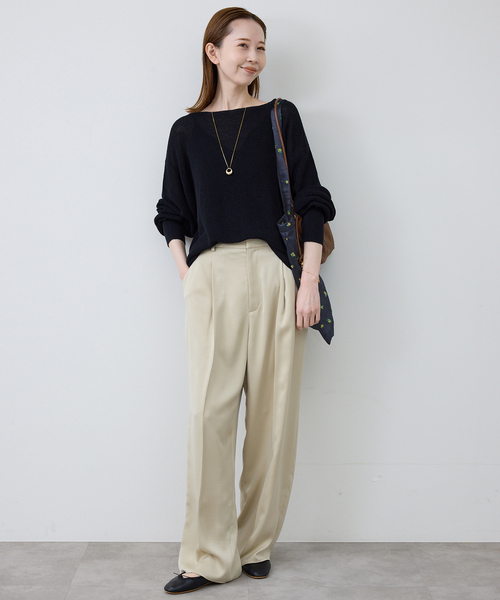 SLOBE IENA（スローブイエナ）の「FLOWER SATINトートバッグ（トートバッグ・レディース・ネイビー/イエロー・FREE）」の10枚目の写真