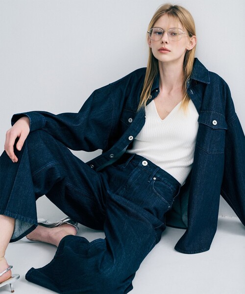 uncrave（アンクレイヴ）の「THE SISTER デニムパンツ upper hights × uncrave（デニムパンツ・レディース・ネイビー系・21/22/23/24/25）」の4枚目の写真