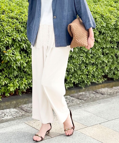 MICO COULIER（ミコクリエ）の「タックギャザーパンツ（その他パンツ・レディース・ネイビー/キナリ/ベビーピンク・38/36）」の6枚目の写真