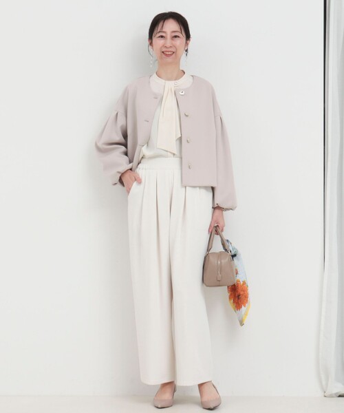 MICO COULIER（ミコクリエ）の「タックギャザーパンツ（その他パンツ・レディース・ネイビー/キナリ/ベビーピンク・38/36）」の7枚目の写真