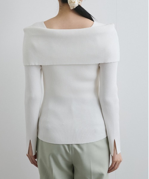 VIS（ビス）の「【WEB限定】オフショルダー風リブニットプルオーバー/アンチピリング・UVケア（ニット/セーター・レディース・ピンク/ネイビー/オフホワイト・FREE）」の17枚目の写真