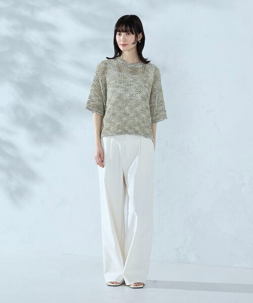 COMME CA MODELS(コムサモデルズ)の「【美しいベーシックパンツ】裏メッシュ チノパンツ(チノパンツ・レディース・グレイッシュベージュ/ブラック/ホワイト/ベージュ・X-LARGE/LARGE/MEDIUM/SMALL/X-SMALL)」の15枚目の写真