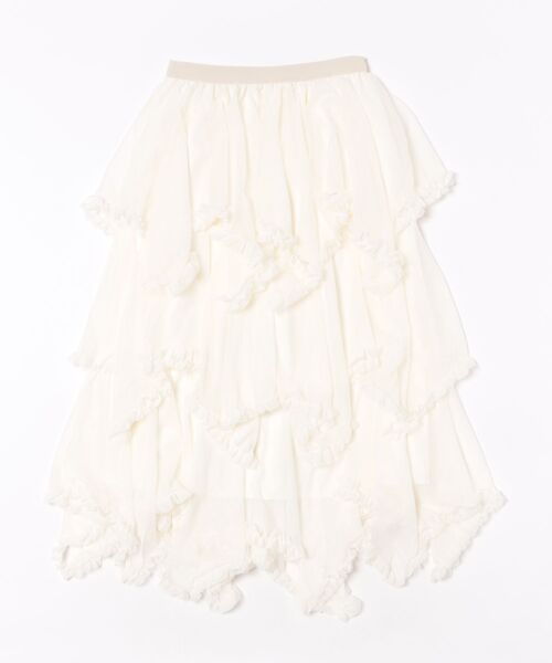 aimoha（アイモハ）の「レースレイヤード チュールロングスカート（スカート・レディース・ブラック/ライトベージュ・FREE）」の3枚目の写真