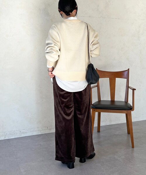 un dix cors（アンディコール）の「ロゴニットスエットプルオーバー（ニット/セーター・レディース・ネイビー/アイボリー/グレー・FREE）」の6枚目の写真