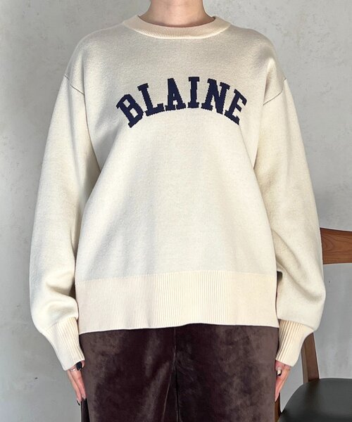 un dix cors（アンディコール）の「ロゴニットスエットプルオーバー（ニット/セーター・レディース・ネイビー/アイボリー/グレー・FREE）」の7枚目の写真