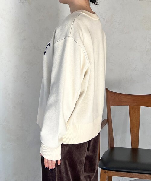 un dix cors（アンディコール）の「ロゴニットスエットプルオーバー（ニット/セーター・レディース・ネイビー/アイボリー/グレー・FREE）」の8枚目の写真