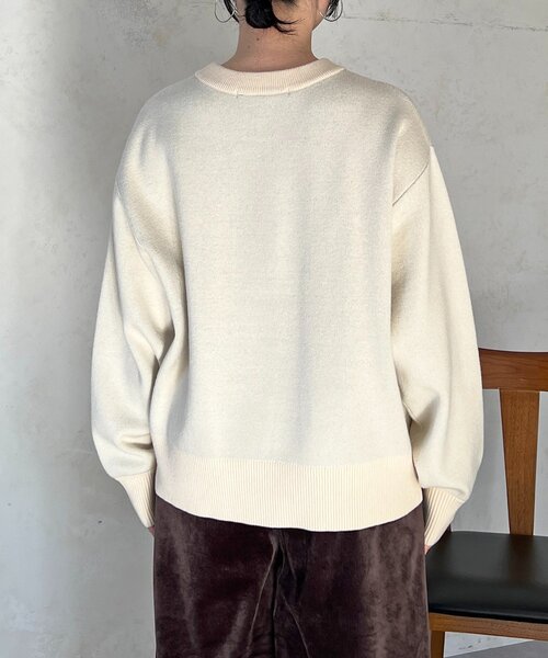 un dix cors（アンディコール）の「ロゴニットスエットプルオーバー（ニット/セーター・レディース・ネイビー/アイボリー/グレー・FREE）」の9枚目の写真