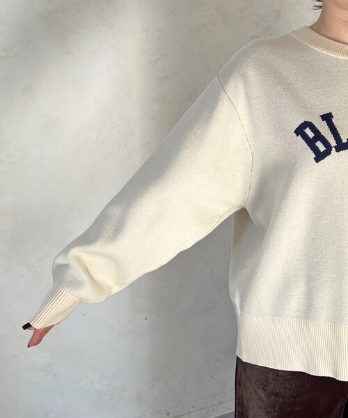 un dix cors（アンディコール）の「ロゴニットスエットプルオーバー（ニット/セーター・レディース・ネイビー/アイボリー/グレー・FREE）」の11枚目の写真