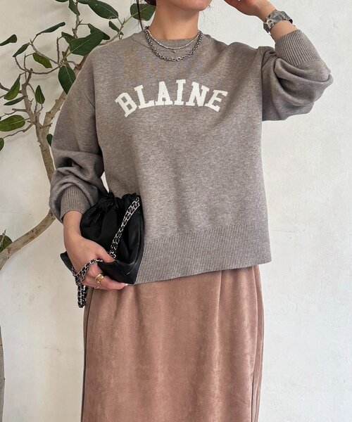 un dix cors（アンディコール）の「ロゴニットスエットプルオーバー（ニット/セーター・レディース・ネイビー/アイボリー/グレー・FREE）」の15枚目の写真