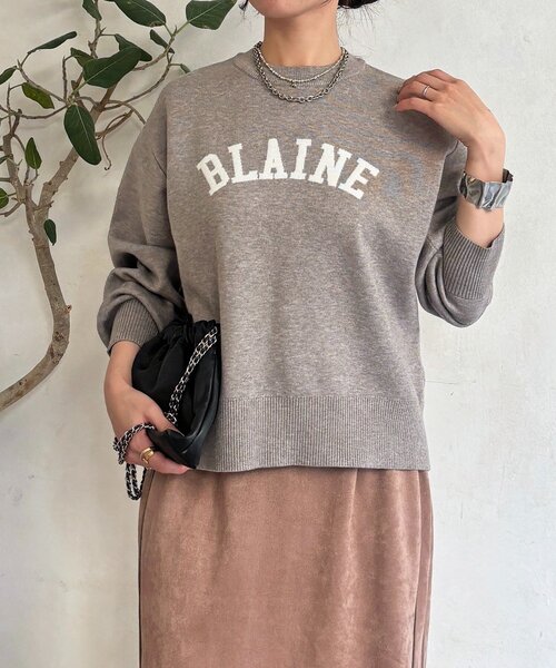 un dix cors（アンディコール）の「ロゴニットスエットプルオーバー（ニット/セーター・レディース・ネイビー/アイボリー/グレー・FREE）」の16枚目の写真