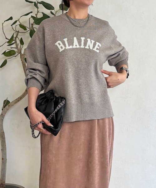 un dix cors（アンディコール）の「ロゴニットスエットプルオーバー（ニット/セーター・レディース・ネイビー/アイボリー/グレー・FREE）」の18枚目の写真