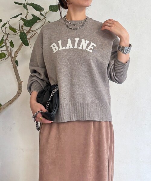 un dix cors（アンディコール）の「ロゴニットスエットプルオーバー（ニット/セーター・レディース・ネイビー/アイボリー/グレー・FREE）」の21枚目の写真