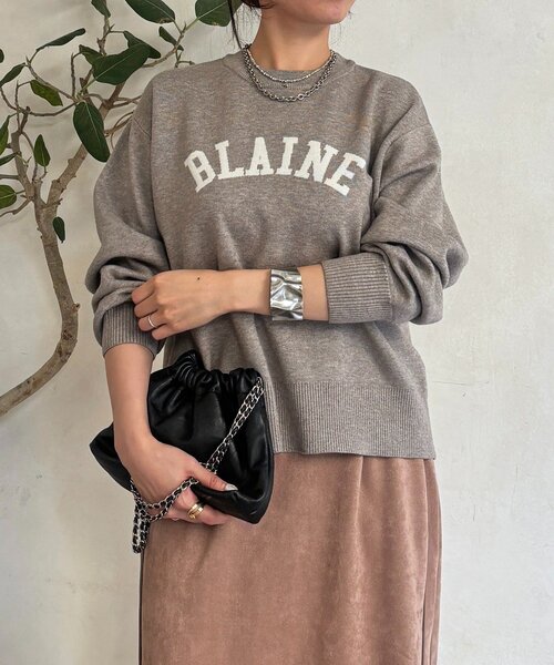 un dix cors（アンディコール）の「ロゴニットスエットプルオーバー（ニット/セーター・レディース・ネイビー/アイボリー/グレー・FREE）」の22枚目の写真