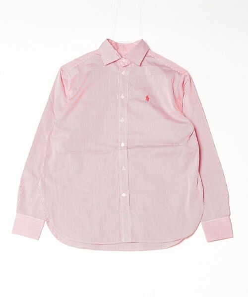 POLO RALPH LAUREN(ポロ ラルフ ローレン)の「リラックス フィット ストライプド コットン シャツ(シャツ/ブラウス・レディース・レッド・XXS/M)」の1枚目の写真