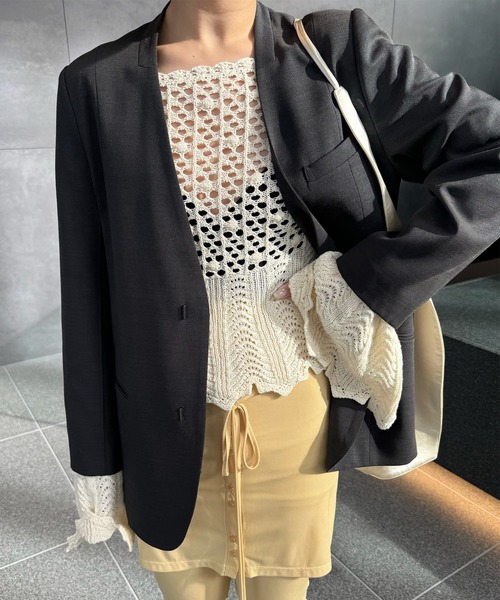 DRY TWILL COLLARLESS JACKET（テーラードジャケット）｜Ameri（アメリ