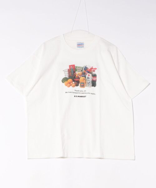 BOOSTOCK(ブーストック)の「ブーストック B/S MARKET Tシャツ(Tシャツ/カットソー・レディース・ホワイト/ブラック・XXXL/F)」の7枚目の写真
